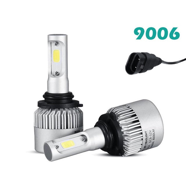 2PCS Car LED 9006 HB4 9005 HB3 S2 72W LED Headlight Conversion Kit 6500K White 8000LM
